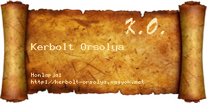 Kerbolt Orsolya névjegykártya